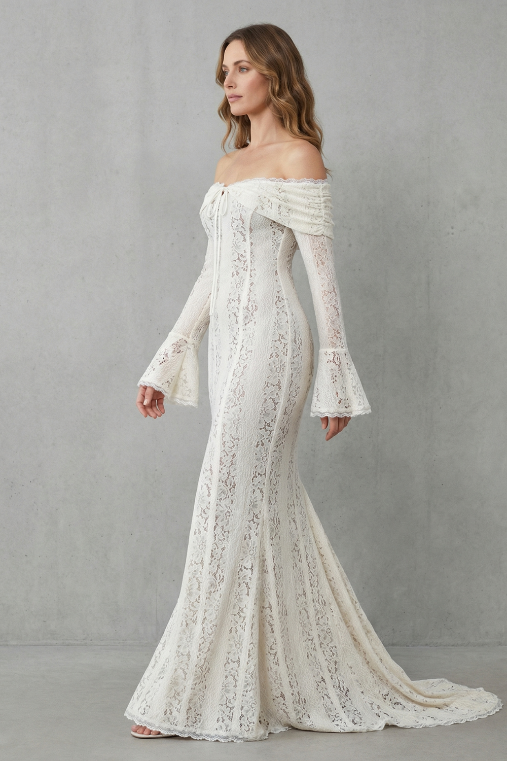 Bodycon Lace Off Shoulder Maxi Dress