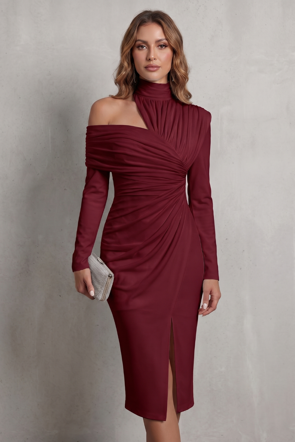 Élarise – Draped couture elegance – Midi dress