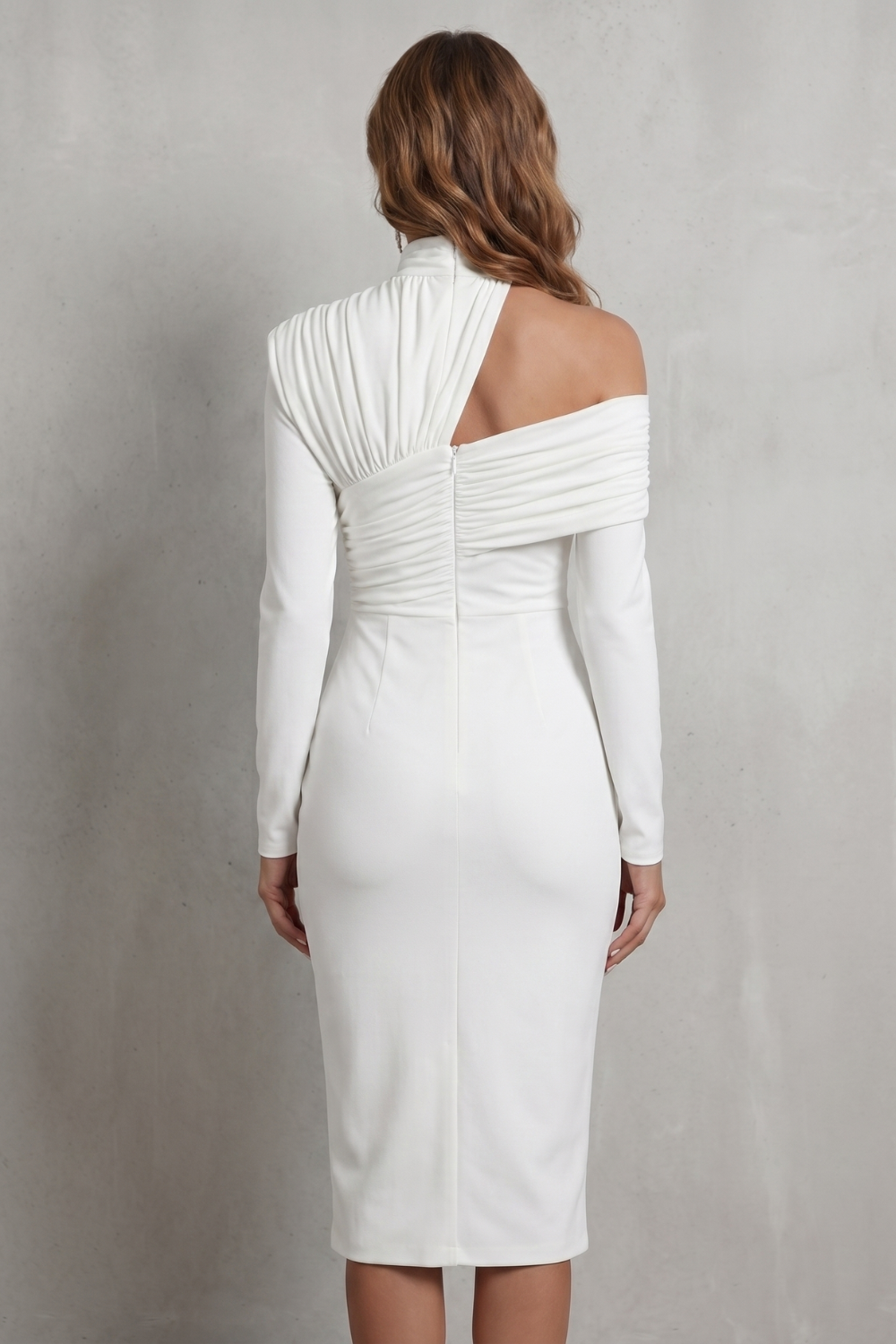 Élarise – Draped couture elegance – Midi dress