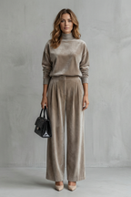 Long Sleeve Wide-Leg Two-Piece Lounge Set