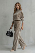 Long Sleeve Wide-Leg Two-Piece Lounge Set