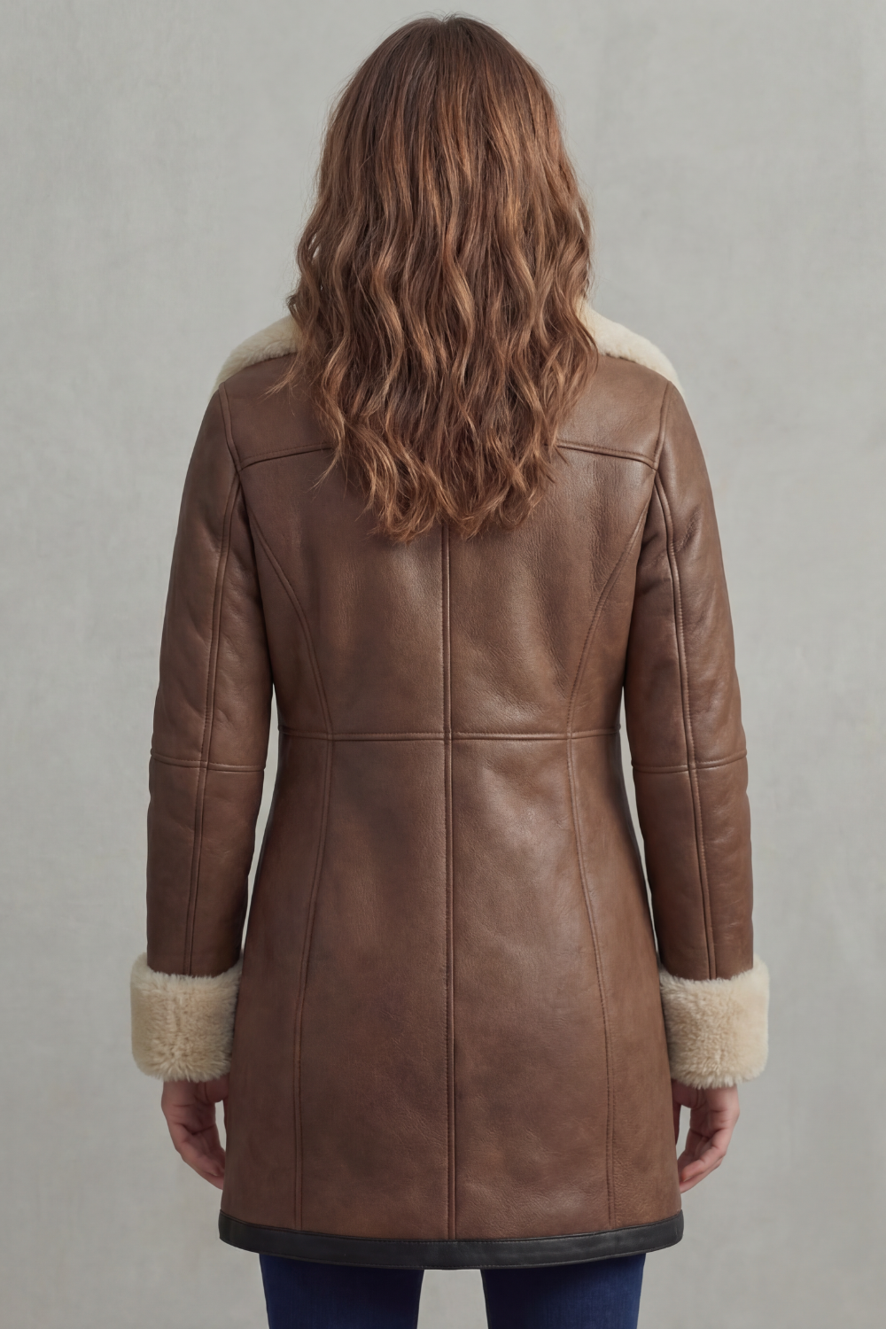 Zip Leather Winter Coat