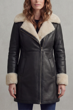 Zip Leather Winter Coat