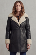 Zip Leather Winter Coat