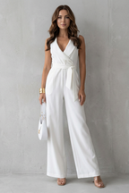 Lapel Sleeveless Tailored Jumpsuit