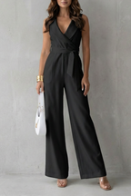 Lapel Sleeveless Tailored Jumpsuit