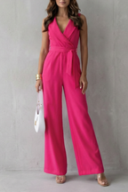 Lapel Sleeveless Tailored Jumpsuit