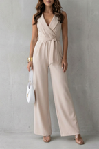 Lapel Sleeveless Tailored Jumpsuit