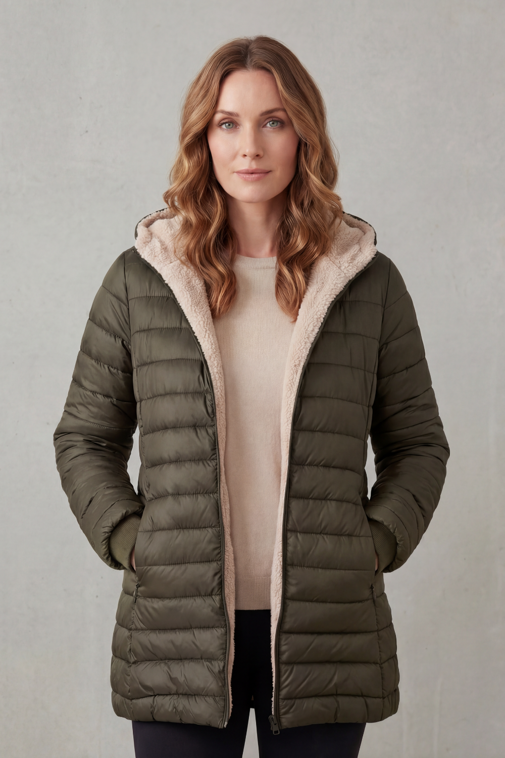 Pockets Hooded Puffer Jacket