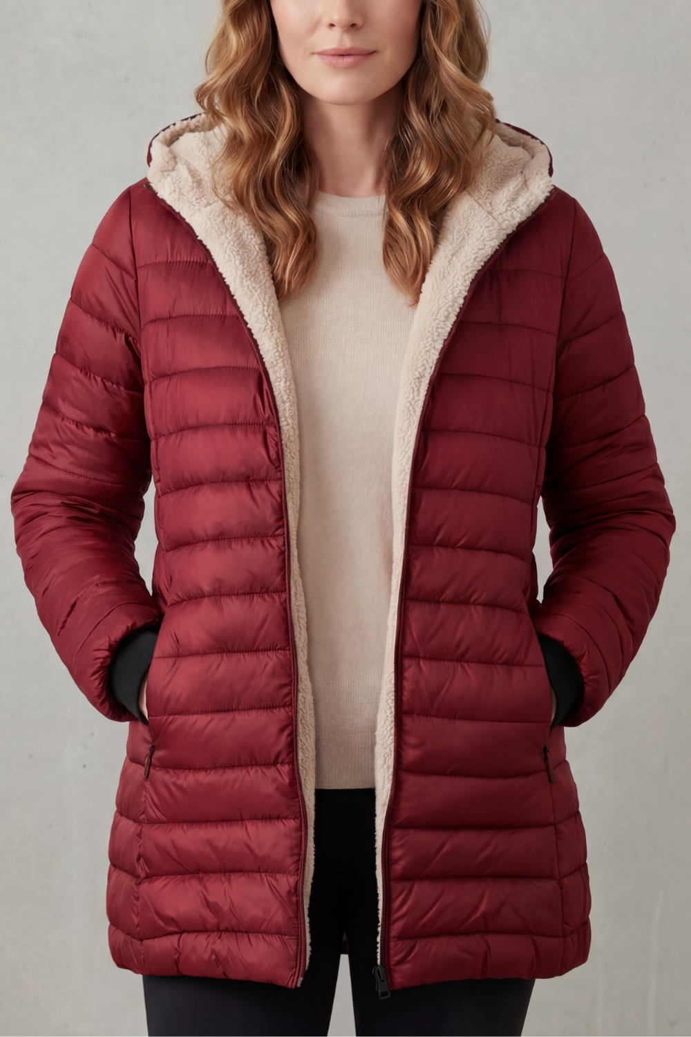 Pockets Hooded Puffer Jacket