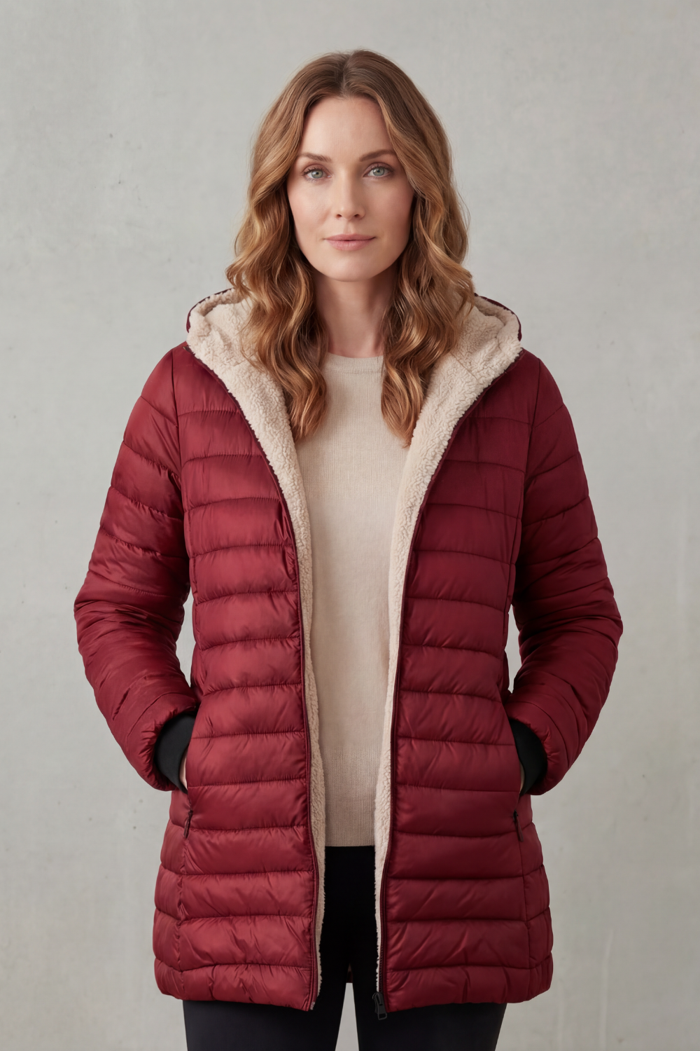 Pockets Hooded Puffer Jacket