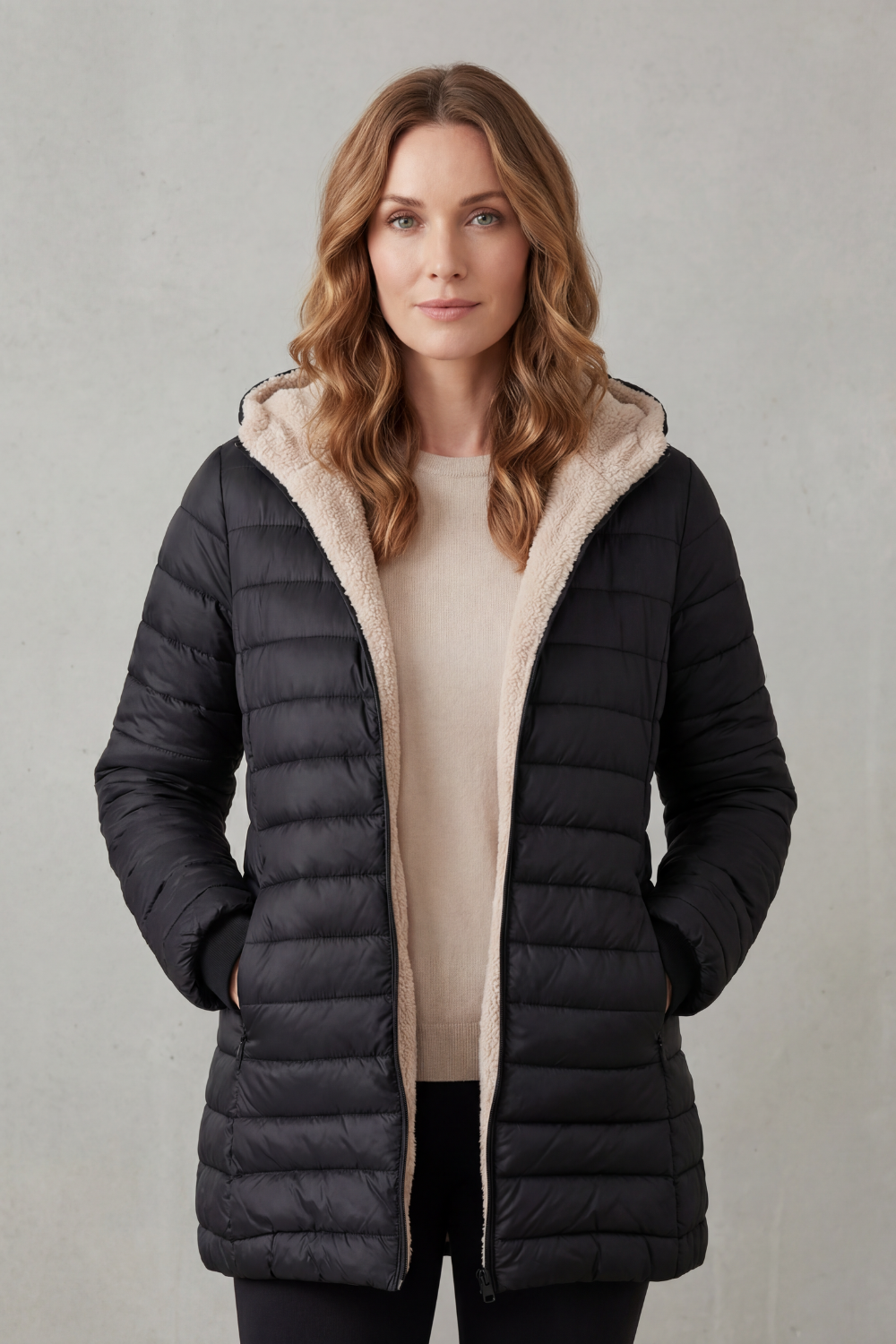 Pockets Hooded Puffer Jacket