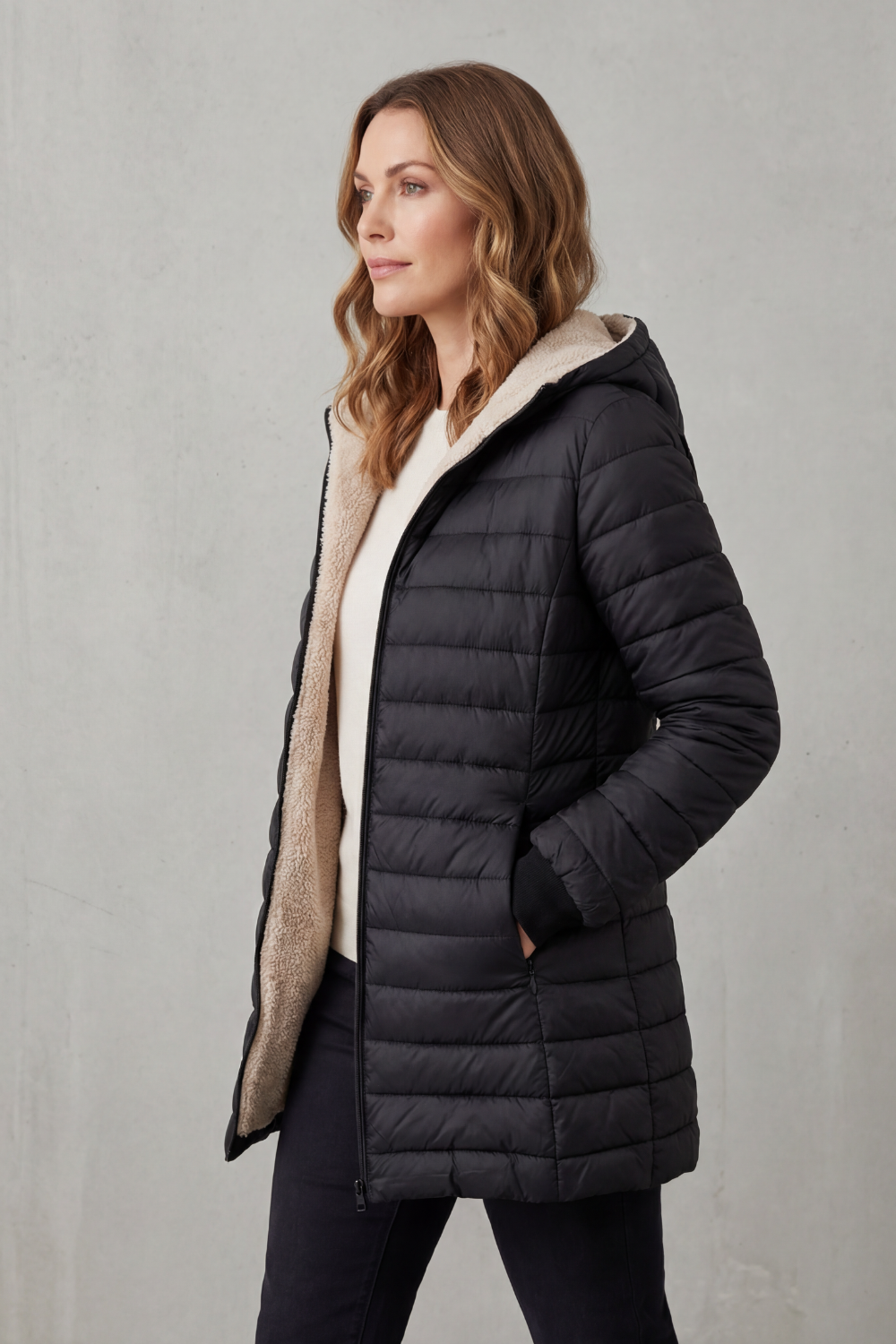 Pockets Hooded Puffer Jacket