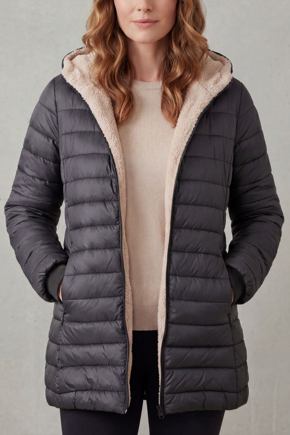 Pockets Hooded Puffer Jacket