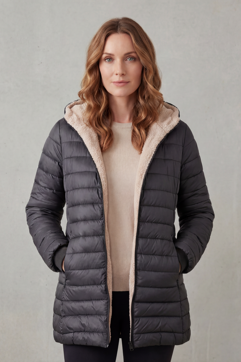 Pockets Hooded Puffer Jacket