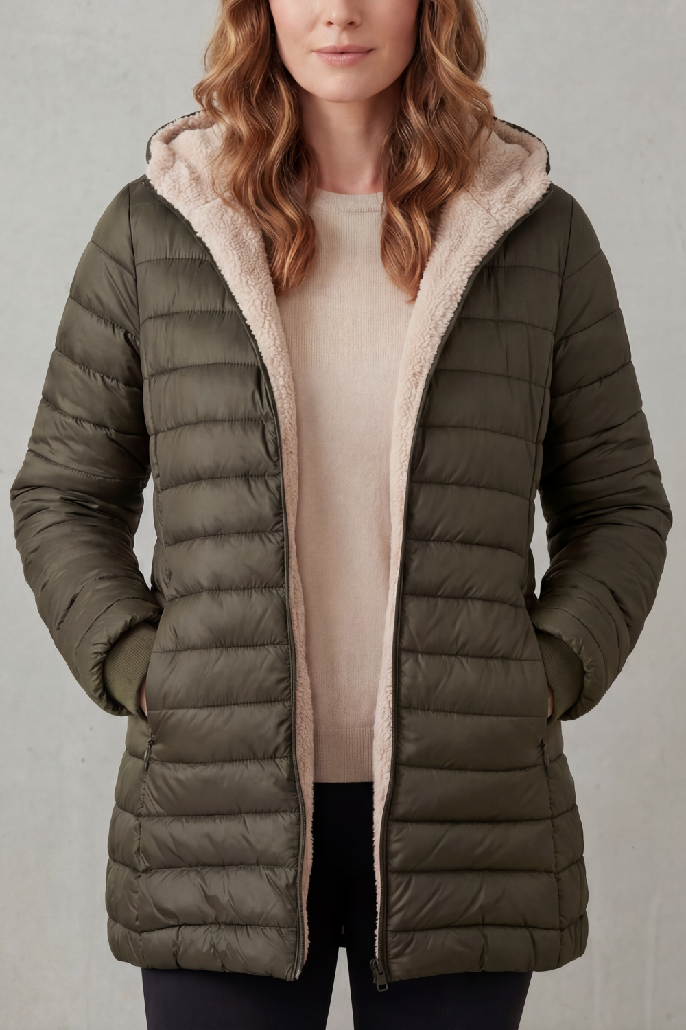 Pockets Hooded Puffer Jacket