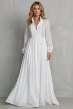 Long Sleeve Pleated Effortless Holiday Elegance