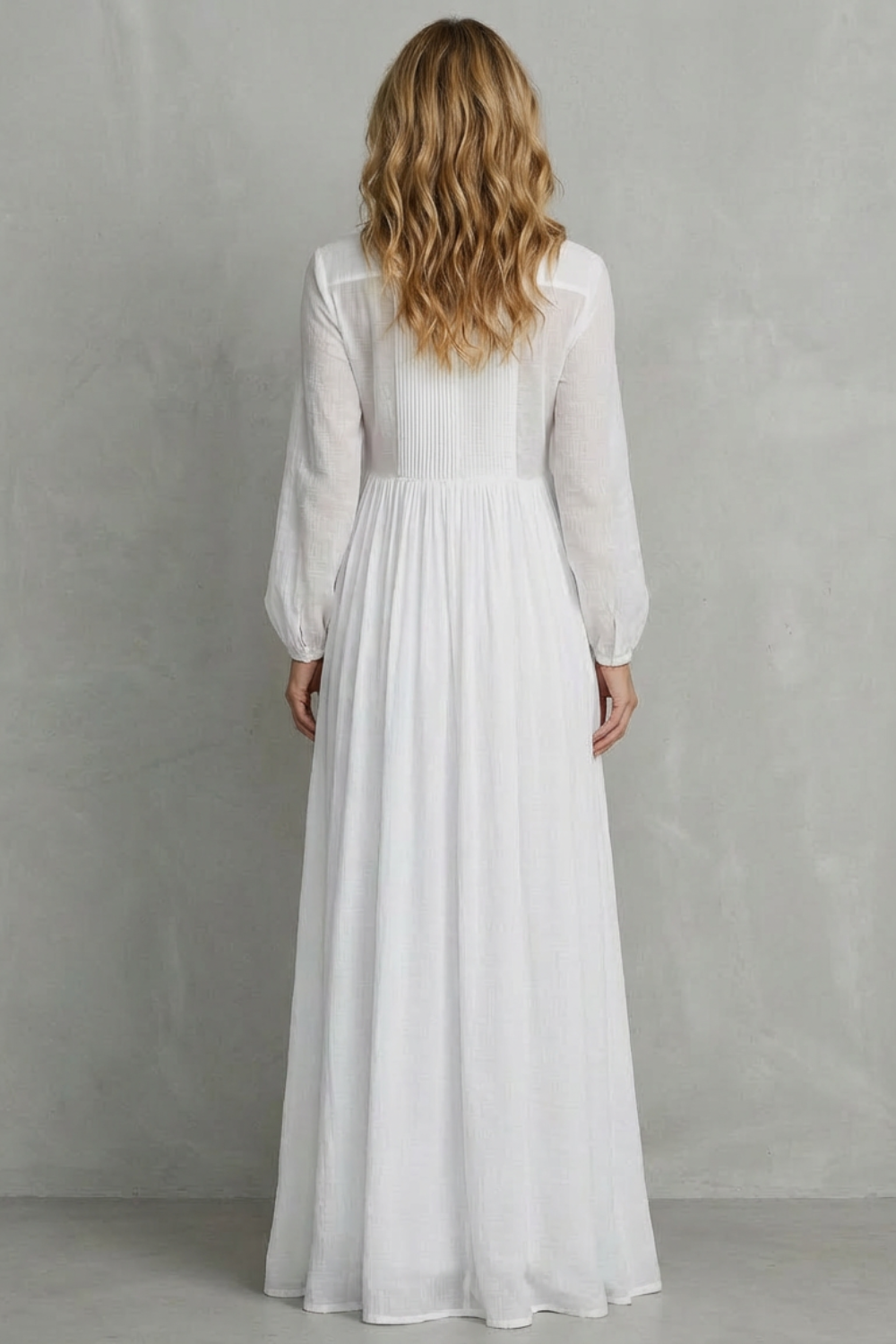 Long Sleeve Pleated Effortless Holiday Elegance