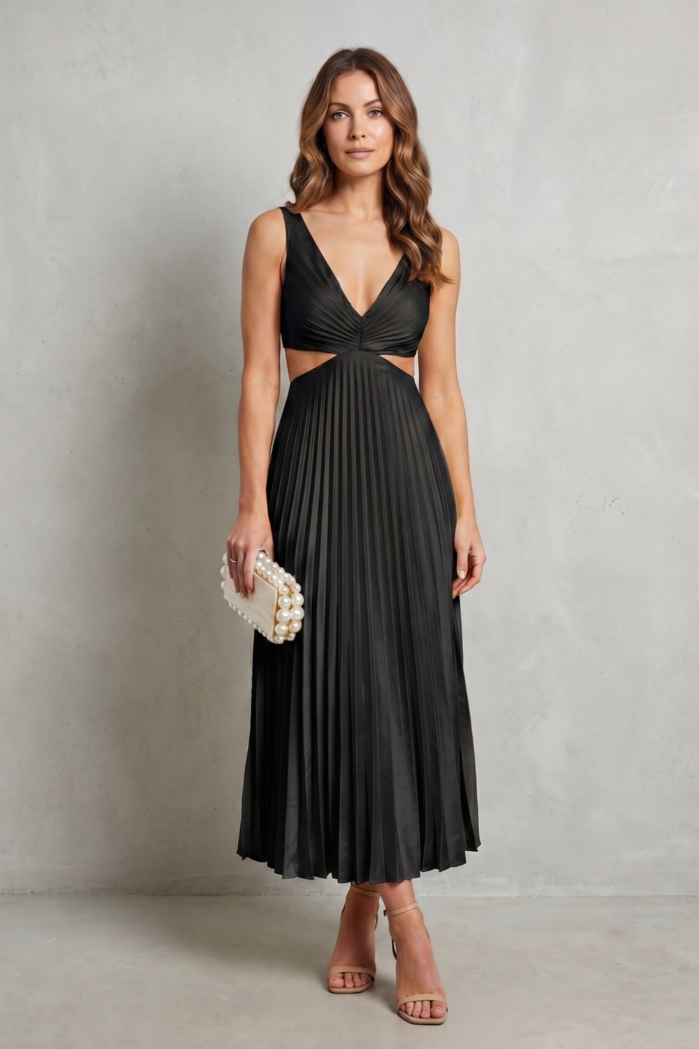 Elodienne – Pleated waist elegance – Maxi dress