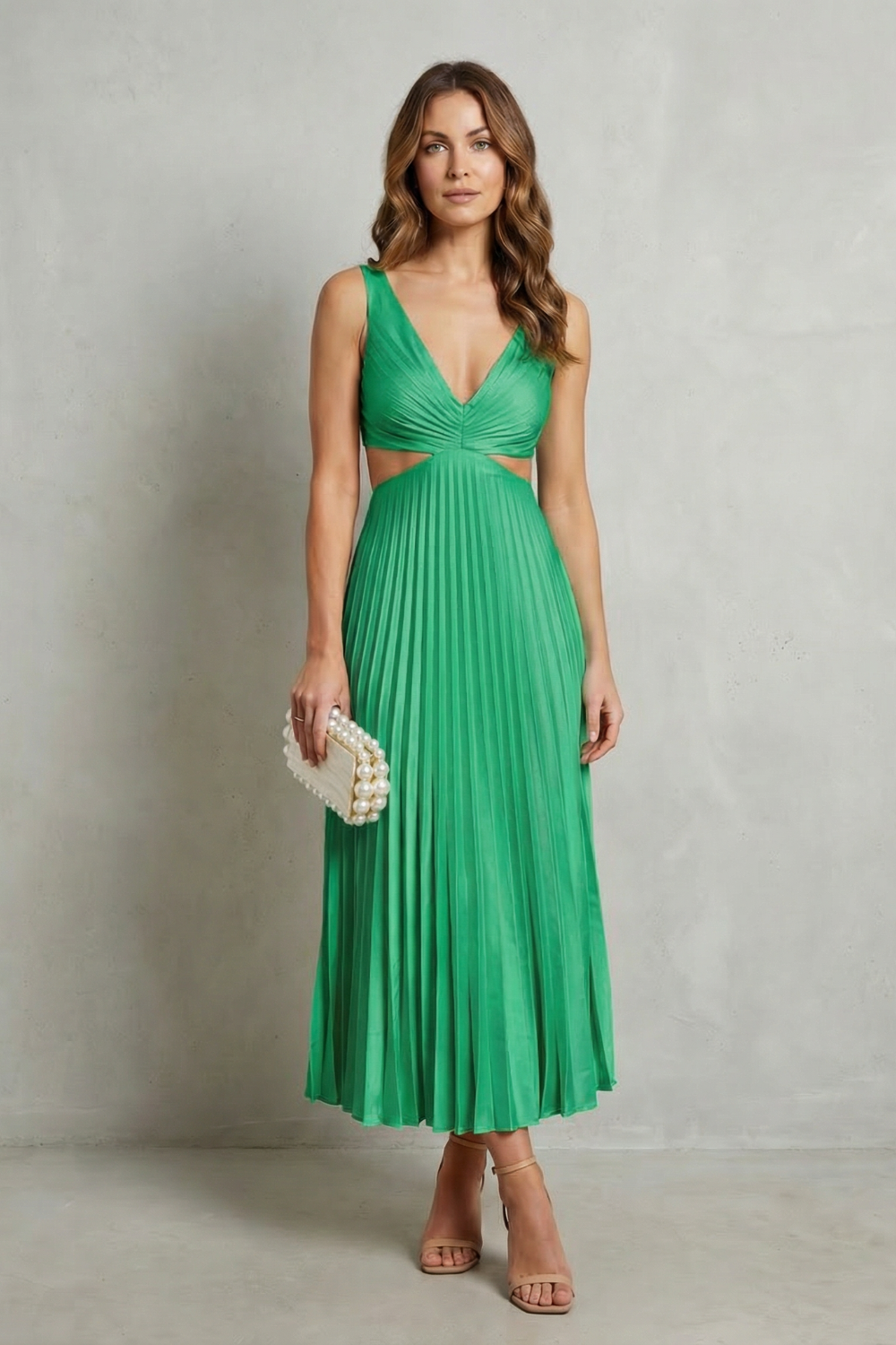 Elodienne – Pleated waist elegance – Maxi dress
