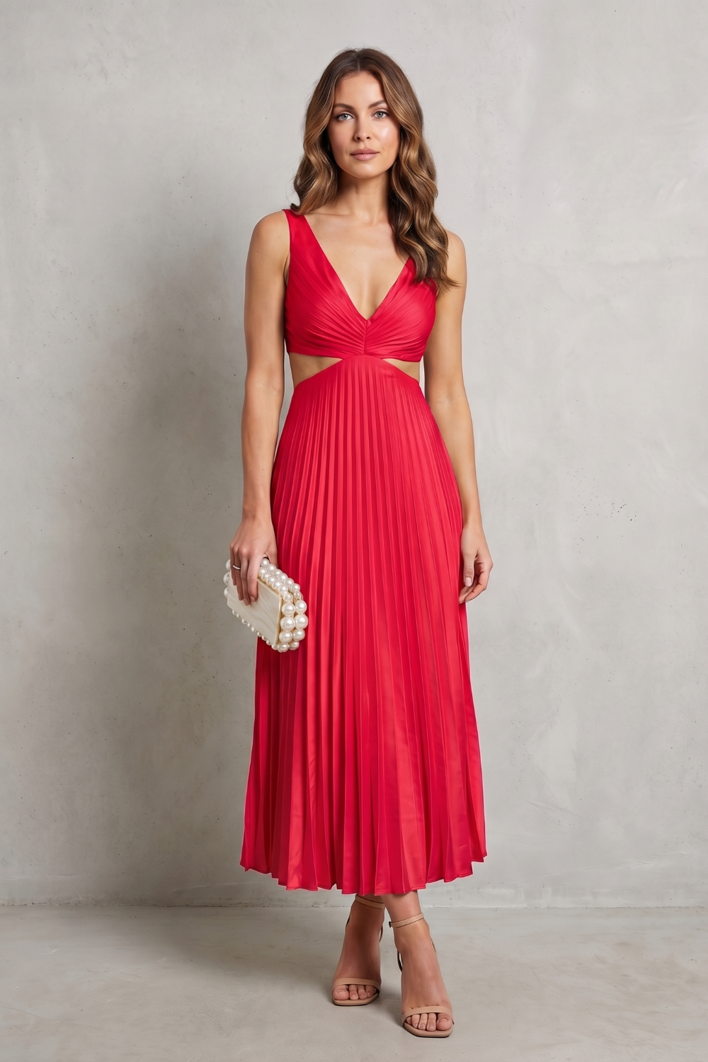 Elodienne – Pleated waist elegance – Maxi dress