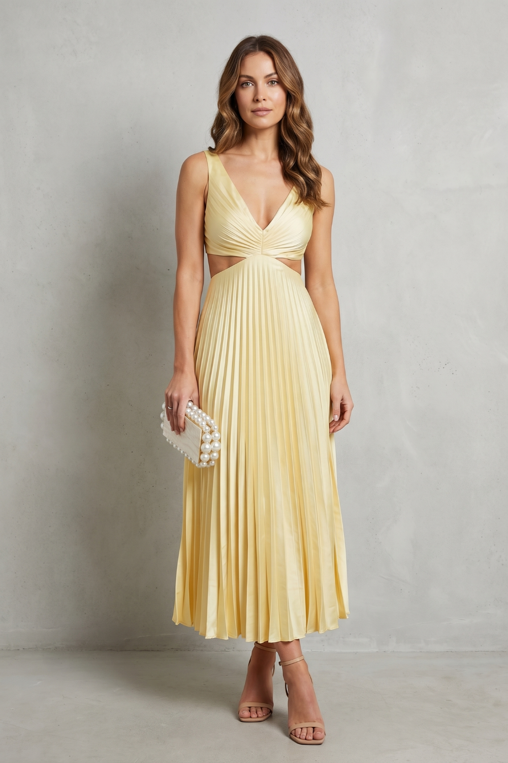 Elodienne – Pleated waist elegance – Maxi dress