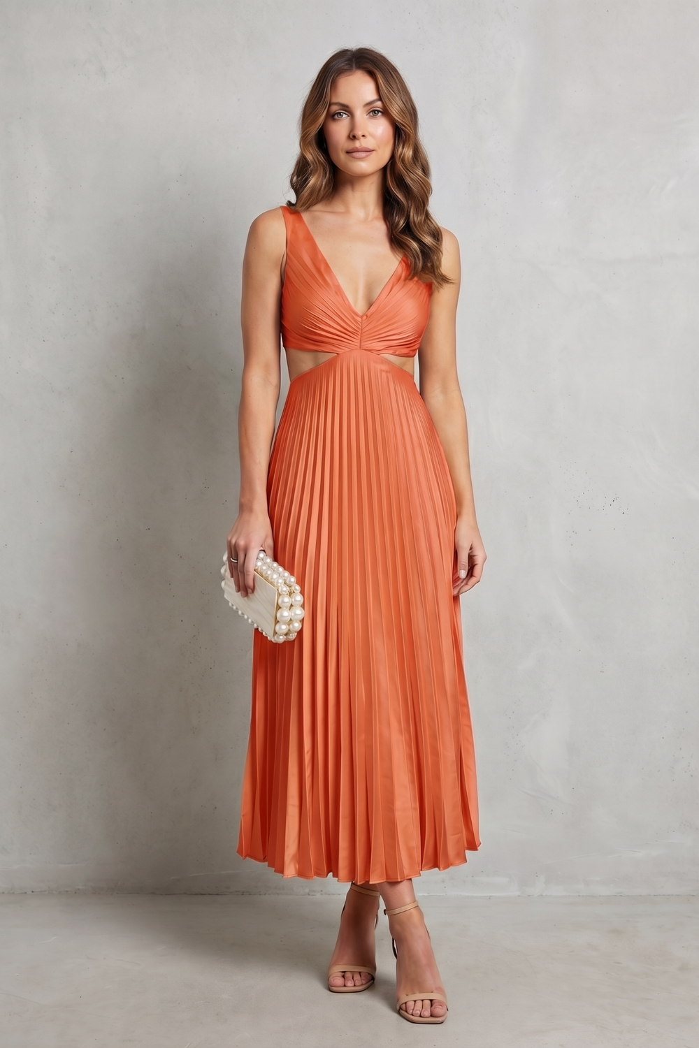 Elodienne – Pleated waist elegance – Maxi dress