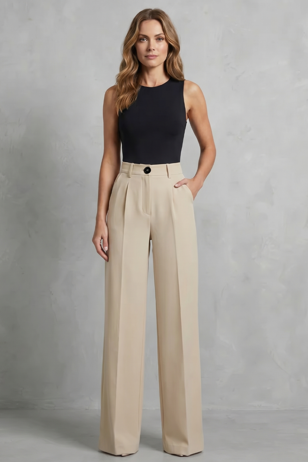 High-Waist Wide-Leg Trousers