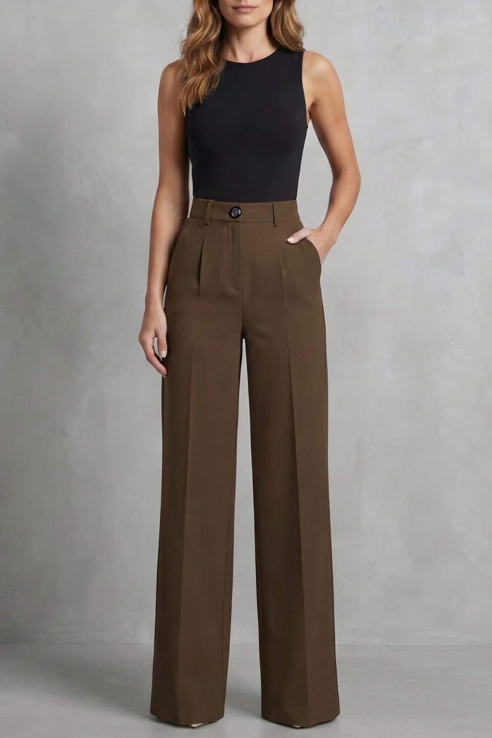 High-Waist Wide-Leg Trousers