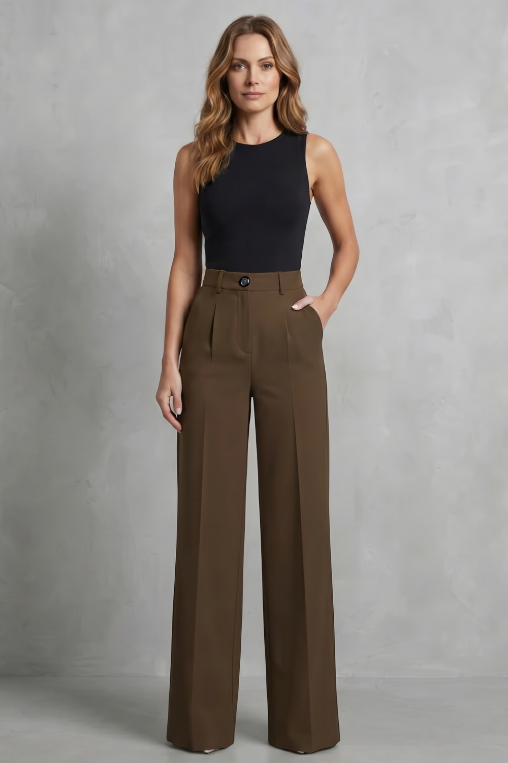 High-Waist Wide-Leg Trousers