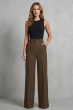 High-Waist Wide-Leg Trousers
