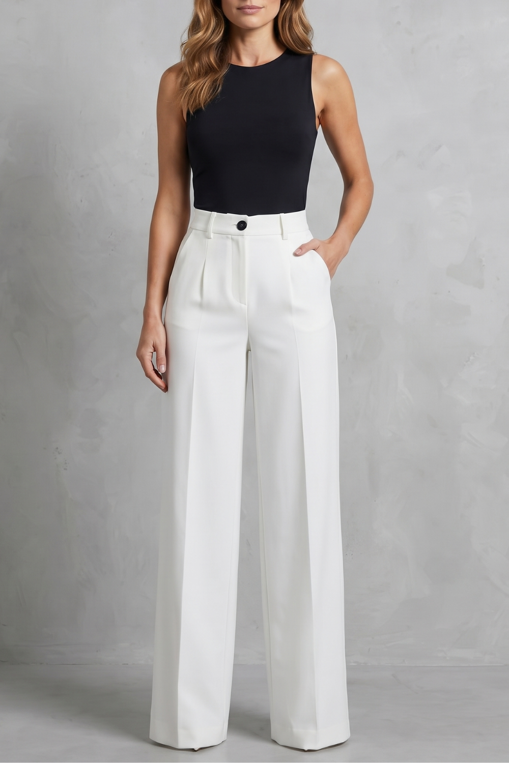 High-Waist Wide-Leg Trousers