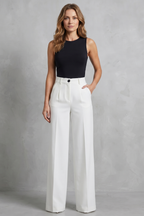 High-Waist Wide-Leg Trousers