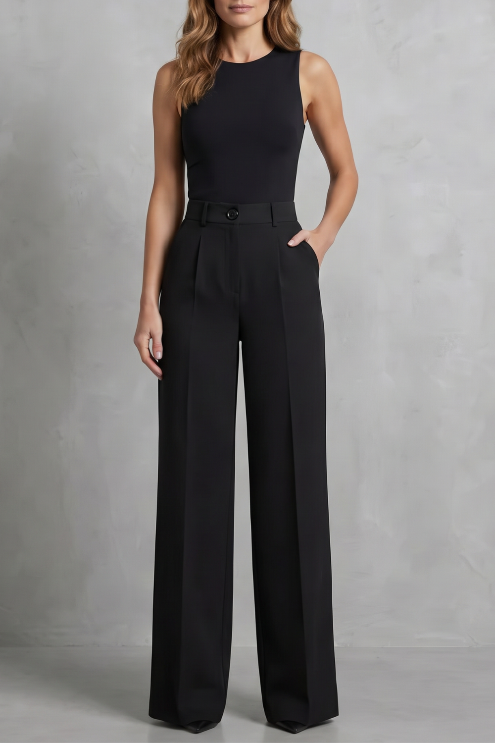 High-Waist Wide-Leg Trousers