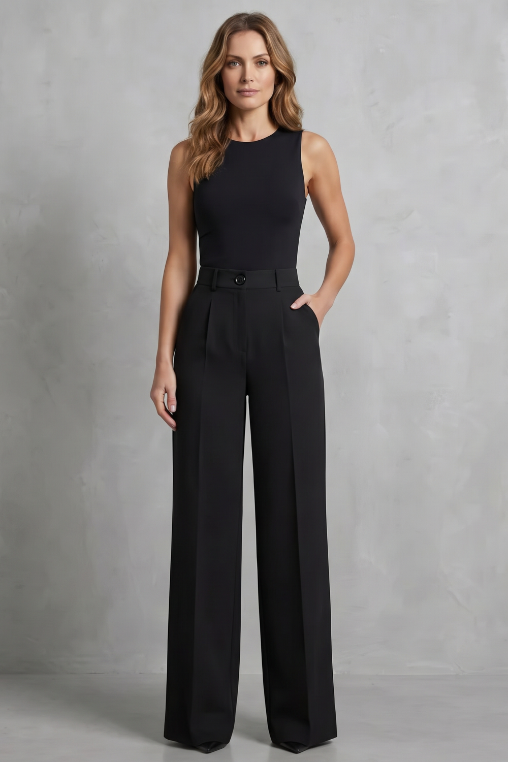 High-Waist Wide-Leg Trousers