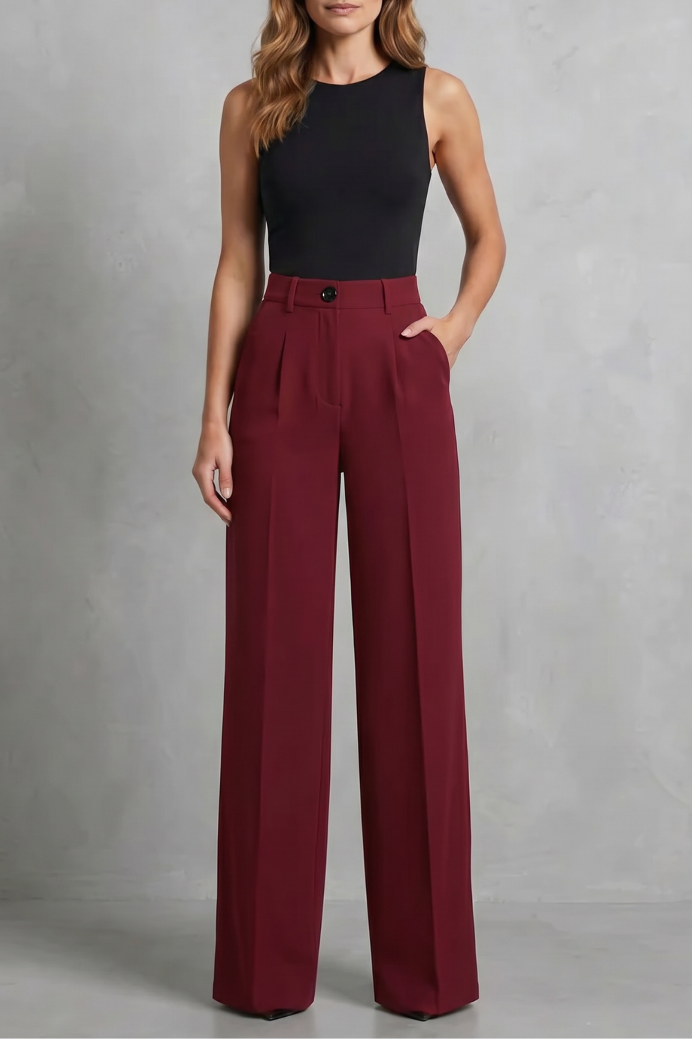 High-Waist Wide-Leg Trousers