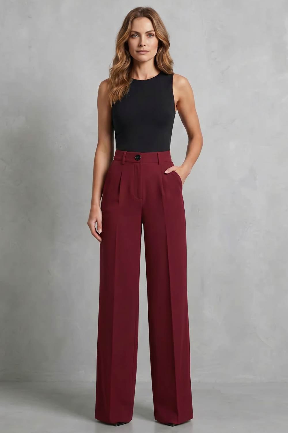 High-Waist Wide-Leg Trousers