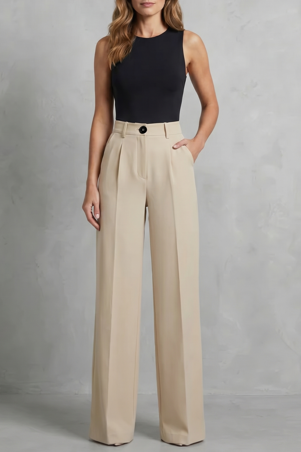High-Waist Wide-Leg Trousers