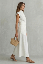 Lapel High Waist Maxi Dress