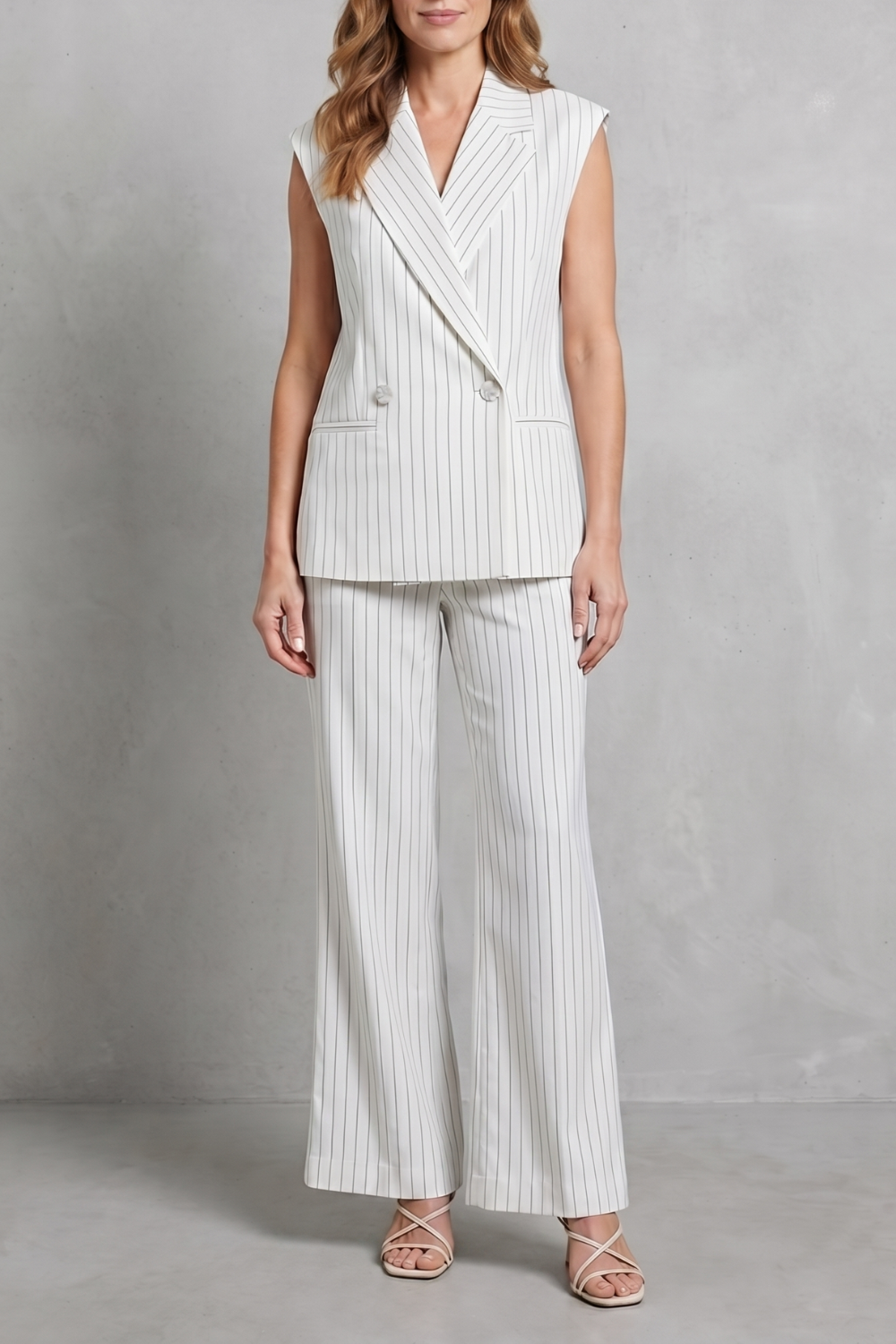 Étoffe – Pinstripe tailored ease – Trouser set