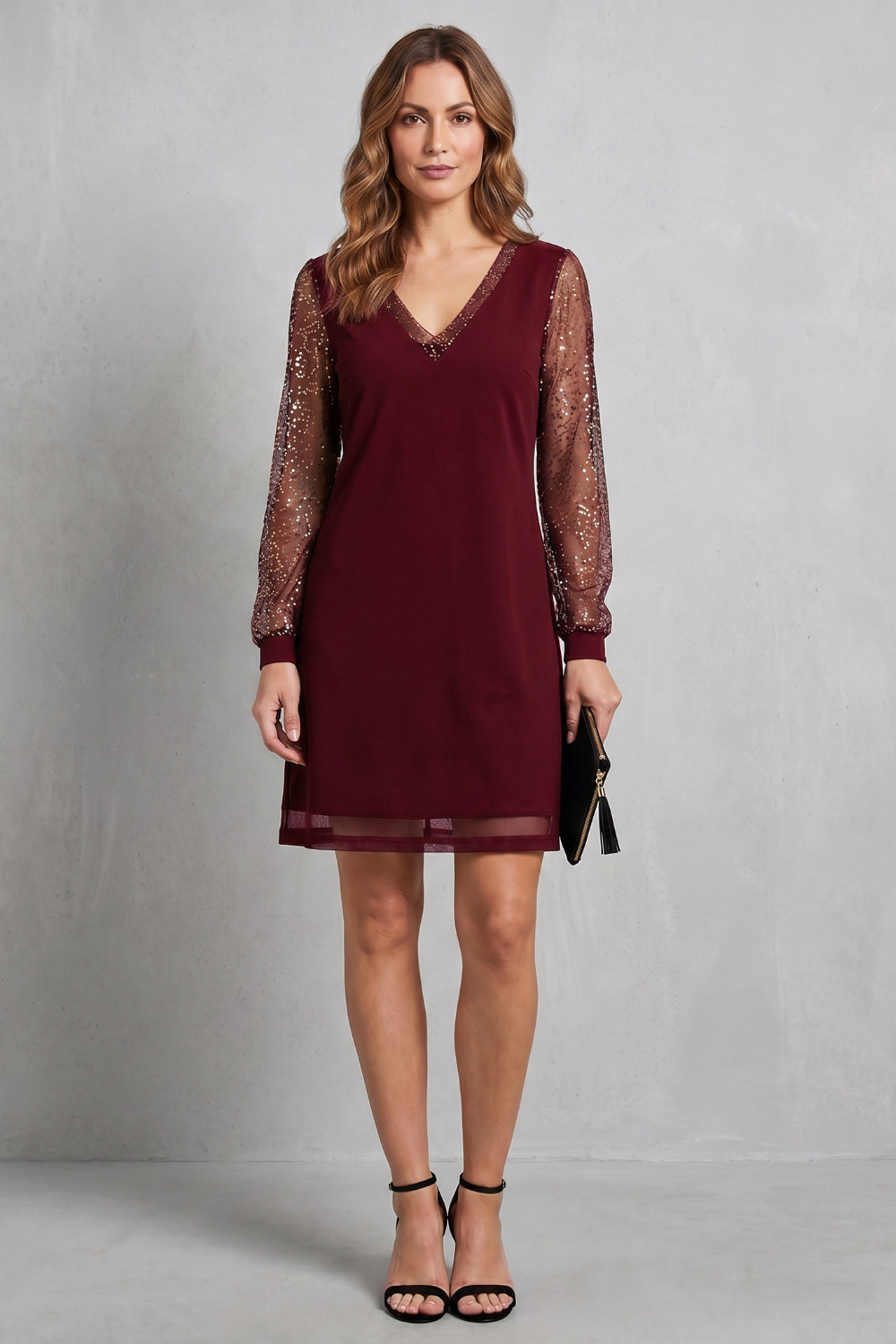 Étoilenne – Sheer sparkle sleeves – Mini dress
