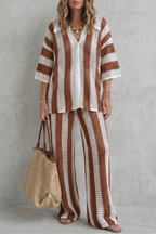 Striped Wide-Leg Summer Co-Ord Set