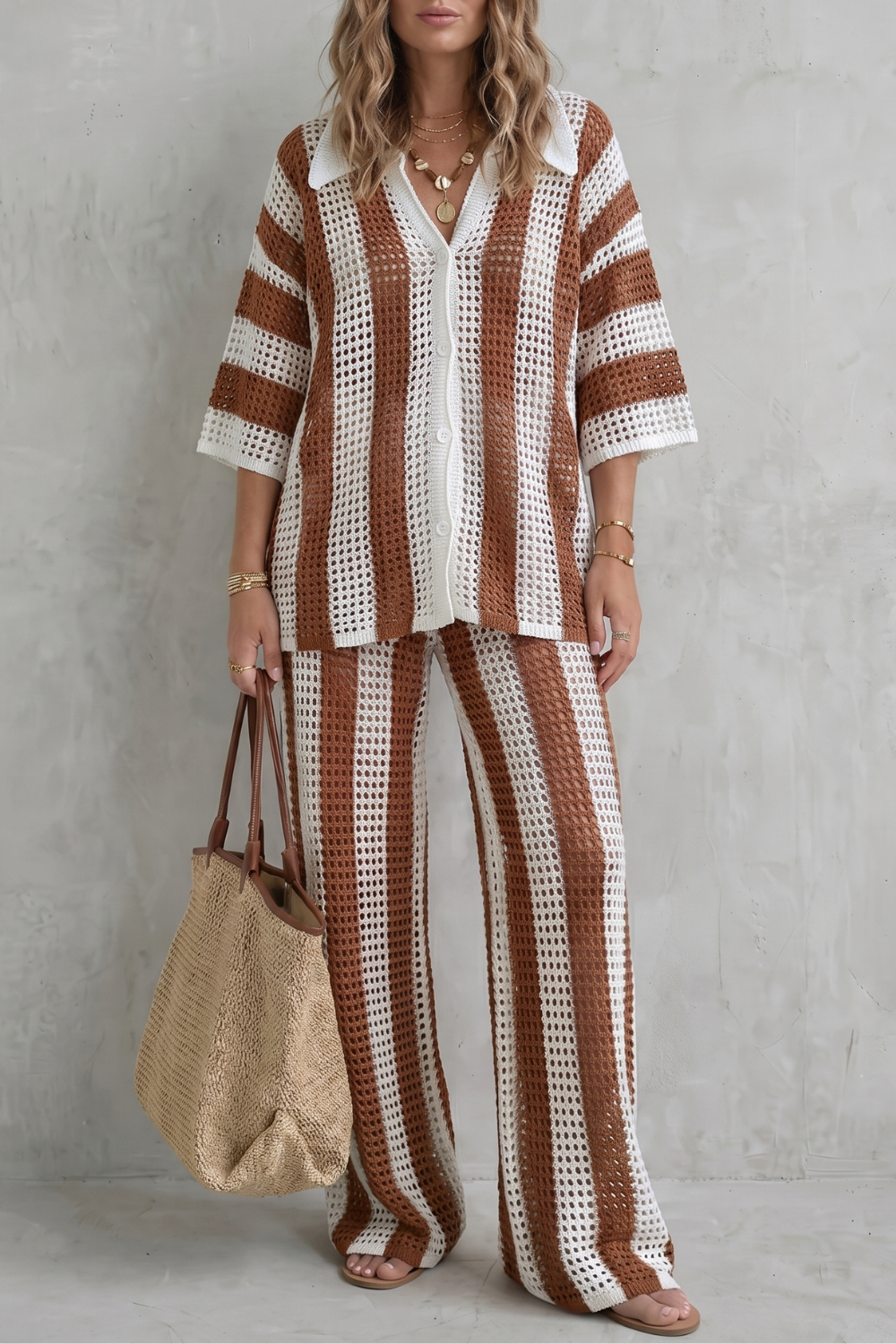 Striped Wide-Leg Summer Co-Ord Set