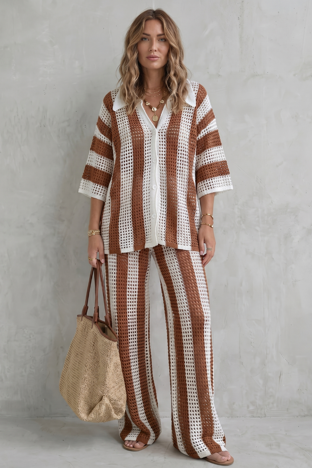 Striped Wide-Leg Summer Co-Ord Set