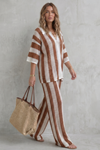 Striped Wide-Leg Summer Co-Ord Set