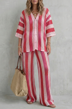 Striped Wide-Leg Summer Co-Ord Set