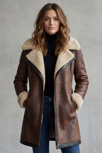 Suede Zip Leather Coat