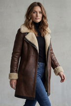 Suede Zip Leather Coat