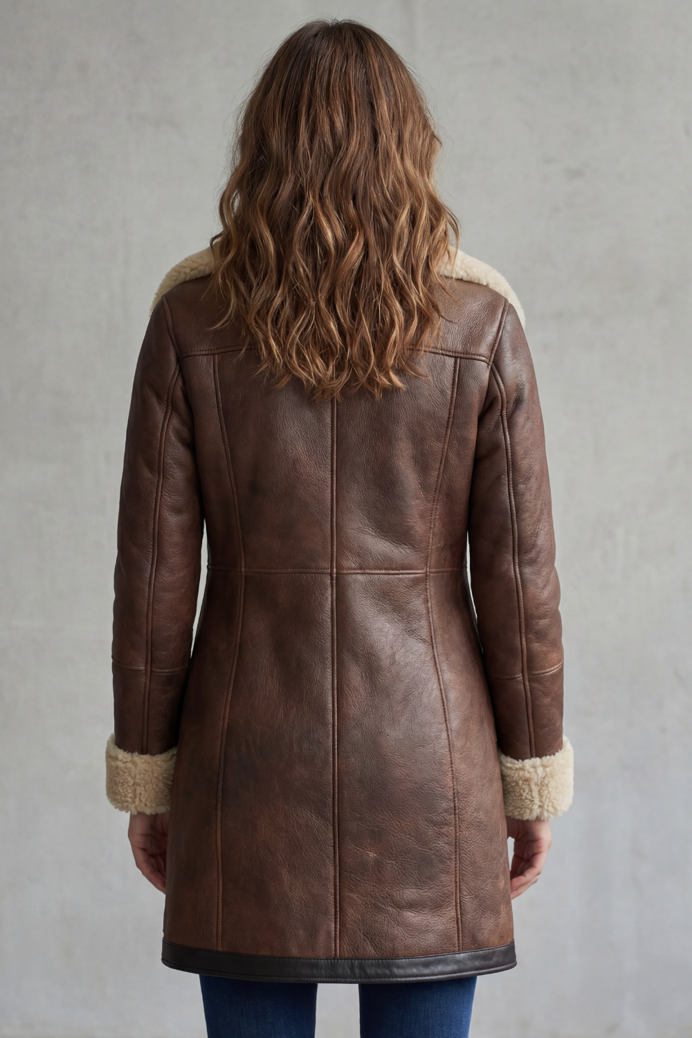 Suede Zip Leather Coat