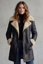 Suede Zip Leather Coat
